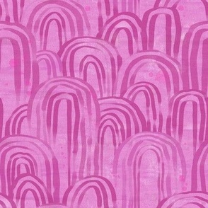 pink arches on canvas 8in