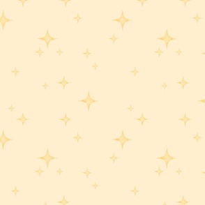 Tossed whimsical watercolor Christmas stars orange yellow on pale peach