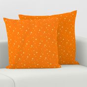 Tossed whimsical watercolor Christmas stars  yellow on orange red 