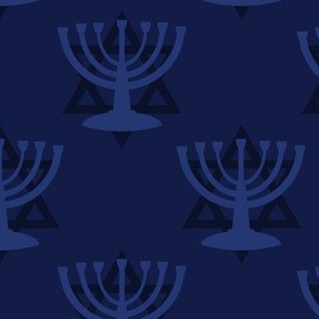 Blue Hanukkah Menorah 