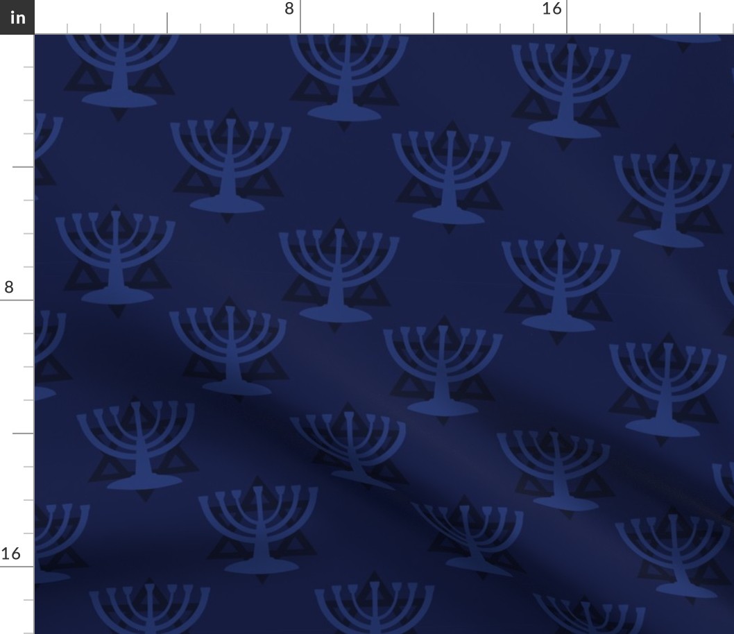 Blue Hanukkah Menorah 