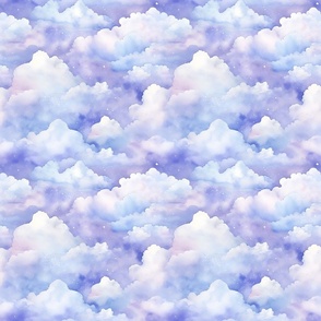 BLUE AND PURPLE DREAMY CLOUDS 1 FLWRHT