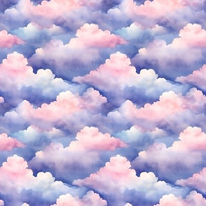 BLUE AND PINK DREAMY CLOUDS 5 FLWRHT