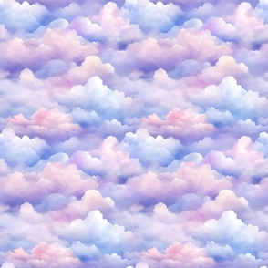 BLUE AND PINK DREAMY CLOUDS 4 FLWRHT