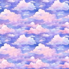 BLUE AND PINK DREAMY CLOUDS 1 FLWRHT