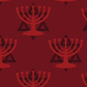 Red Hanukkah Menorah