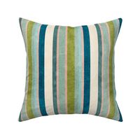 Just Beachy Stripes- Vertical- Deep Sea Blue Green Blush Olive Mint Misty Turquoise Sand White- Large Scale