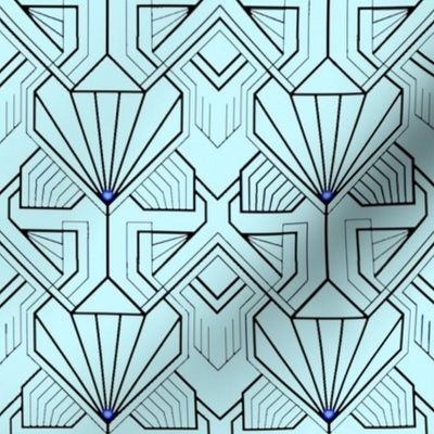 géométrie art déco en bleu turquoise 