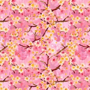 pink and gold cherry blossoms inspired by gustav klimt