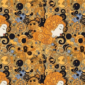art nouveau gold spiral goddess inspired by gustav klimt