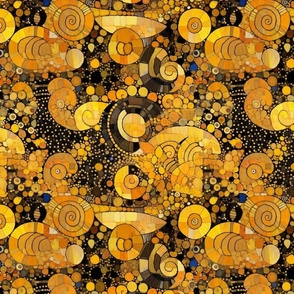 art nouveau golden spiral galaxy and nebula inspired by gustav klimt
