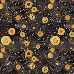art nouveau galaxies and nebula inspired by gustav klimt
