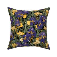 art nouveau iris botanical inspired by gustav klimt