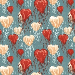 heart jellyfish in love under the sea