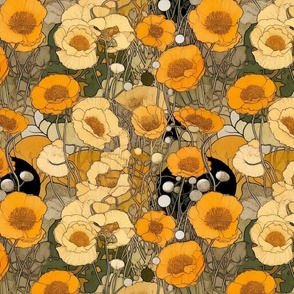 art nouveau marigolds inspired by gustav klimt