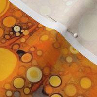 gustav klimt inspired art nouveau gold and orange circles geometric