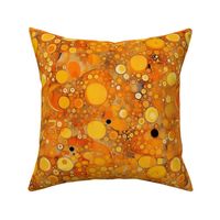 gustav klimt inspired art nouveau gold and orange circles geometric