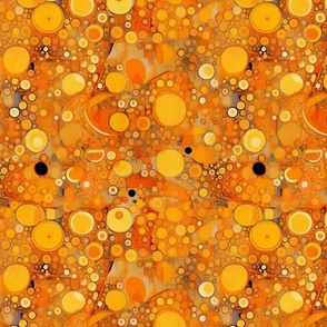 gustav klimt inspired art nouveau gold and orange circles geometric