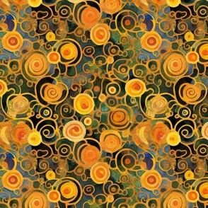 art nouveau gold and green christmas roses inspired by gustav klimt