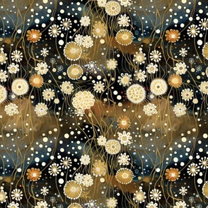 daisy snowflake flowers inspired gustav klimt