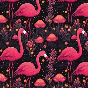 hot pink mushroom flamingos