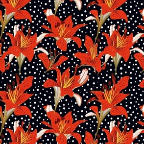 geometric red liliies