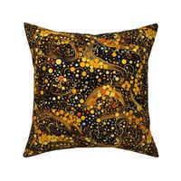 gold and black gold geometric galaxy inspired by gustav klimt