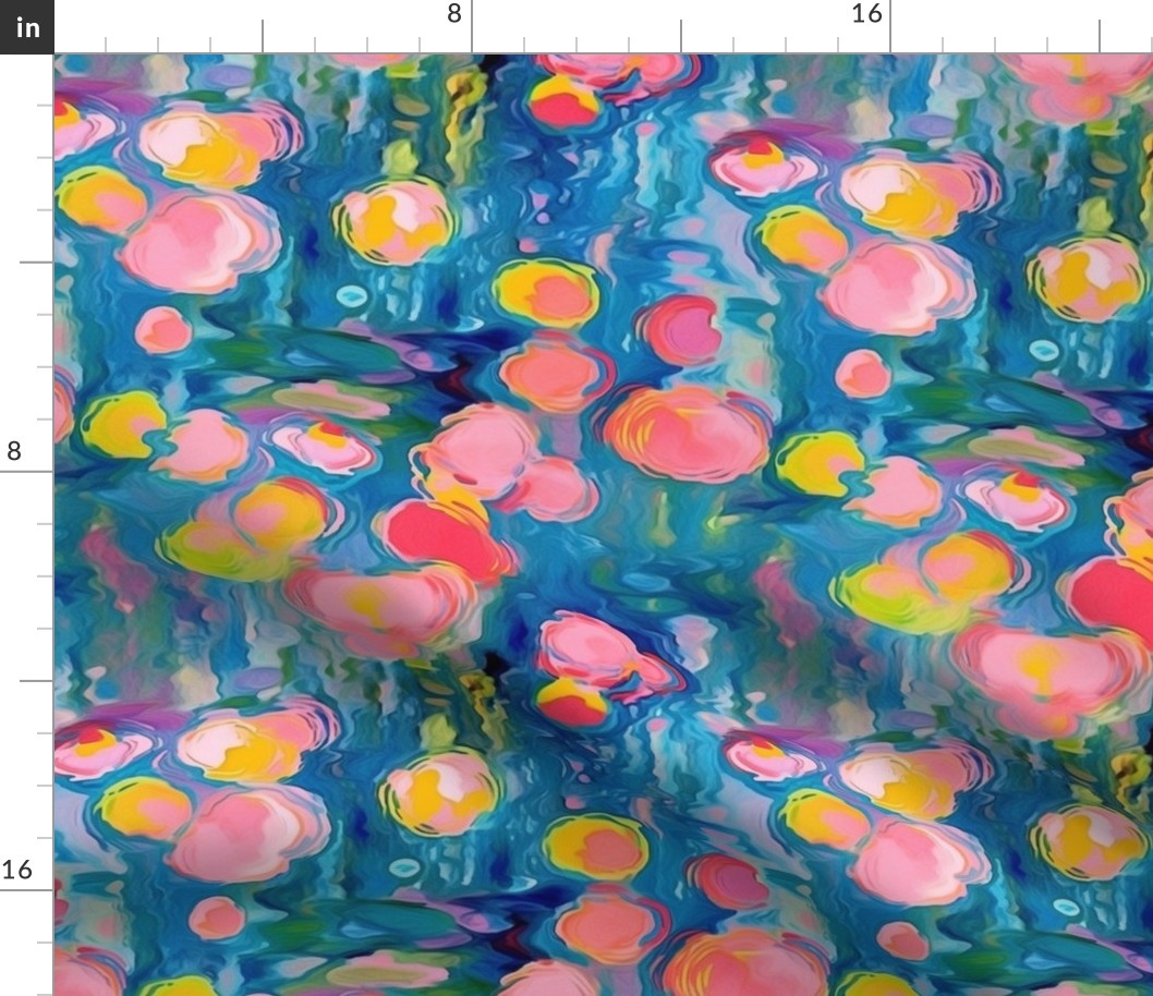 pink pastel waterlilies with Claude monet