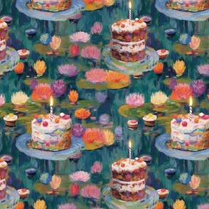 lotus flower birthday cakes inspired by claude monet