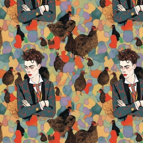 Easter chickens inspired by egon schiele
