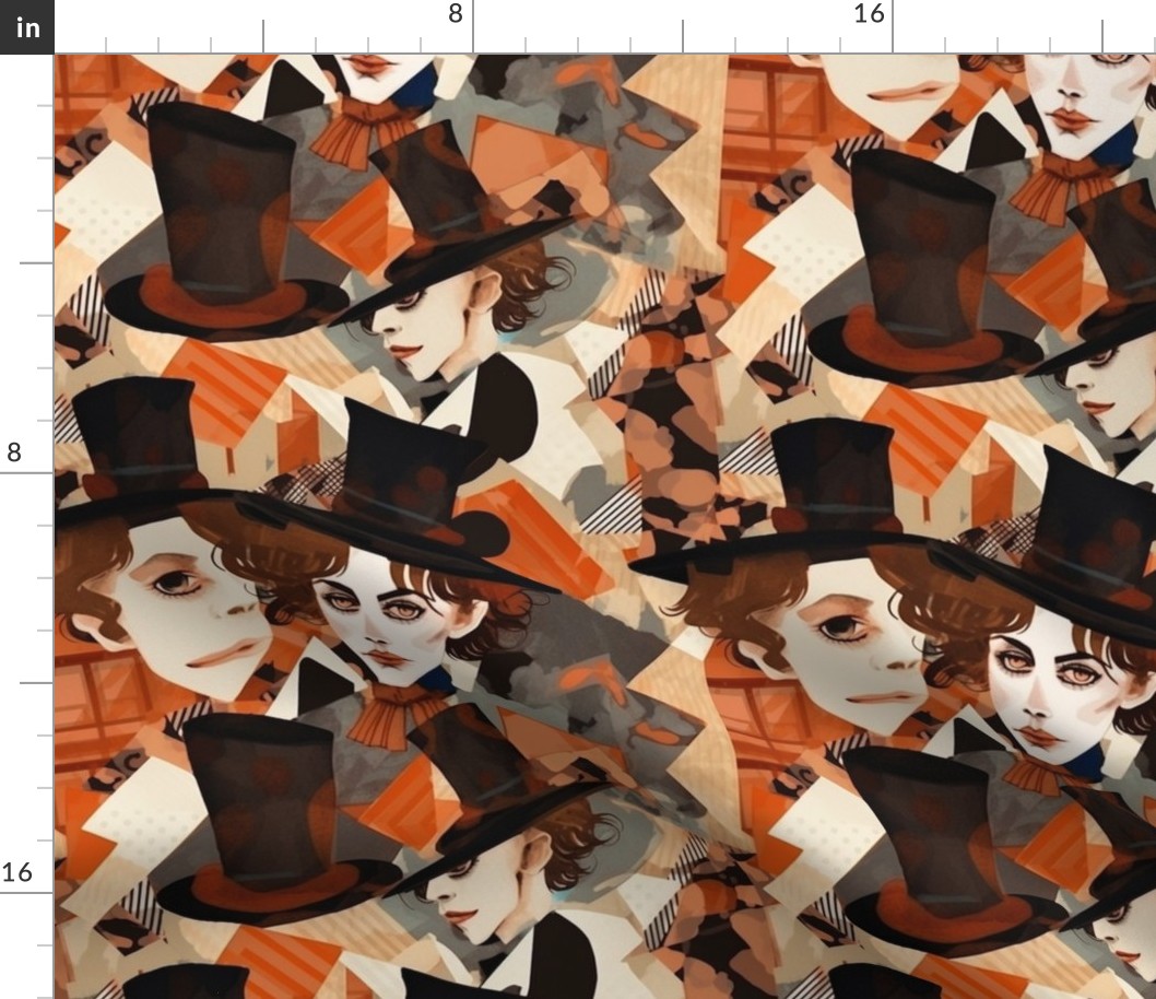 surreal portrait of the mad hatter inspired by egon schiele