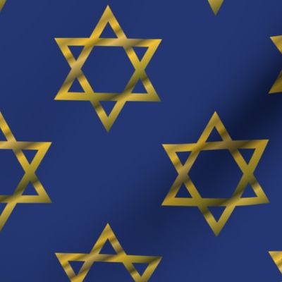 Blue and Gold Hanukkah Star of David