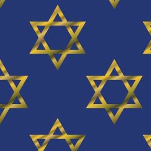 Blue and Gold Hanukkah Star of David