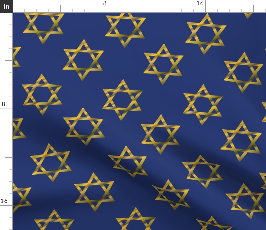 Blue and Gold Hanukkah Star of David