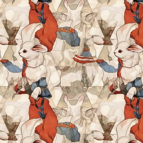 portrait of a white rabbit inspired by egon schiele