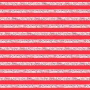 Chalky white stripes on red