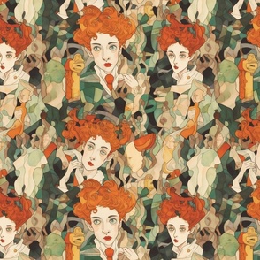 Ginger beauty inspired by egon schiele