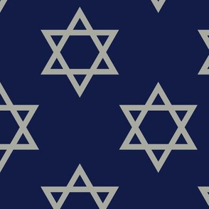 Blue and Gray Hanukkah Star of David