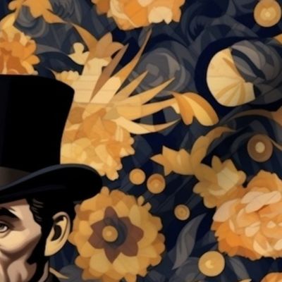 gold and black steampunk president lincoln