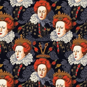 Aging beautiful portrait inspired by Tudor Queen Elizabeth