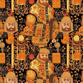 Tudor King Henry VIII inspired by Gustav Klimt