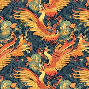 surreal medieval phoenix