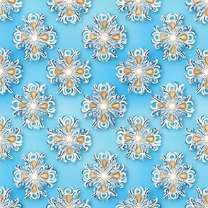 watercolor snowflake flowers