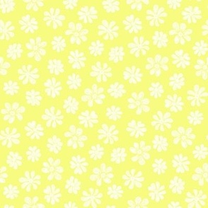 Chalking Flowers in white on yellow - size S