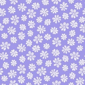 Chalking Flowers in white on purple - size S