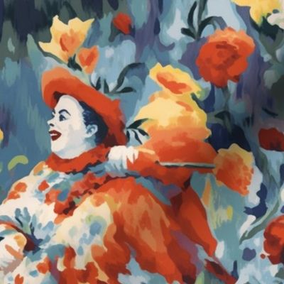 monet paints clowns and roses