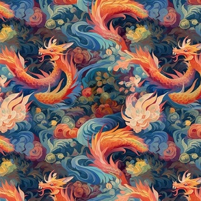 monet paints copper dragon of the floral sea