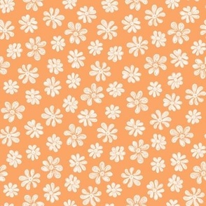 Chalking Flowers in white on orange - size S