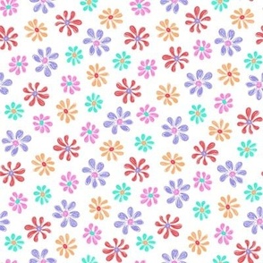 Chalking Flowers full color on white - size S