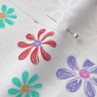 Chalking Flowers full color on white - size M